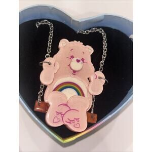 NIB Erstwilder Positively Cheerful Care Bear Rainbow Cheer Necklace Resin 2020